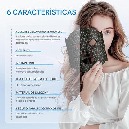 Máscara Facial LED de terapia Luz Roja Avolis 620nm Profesional